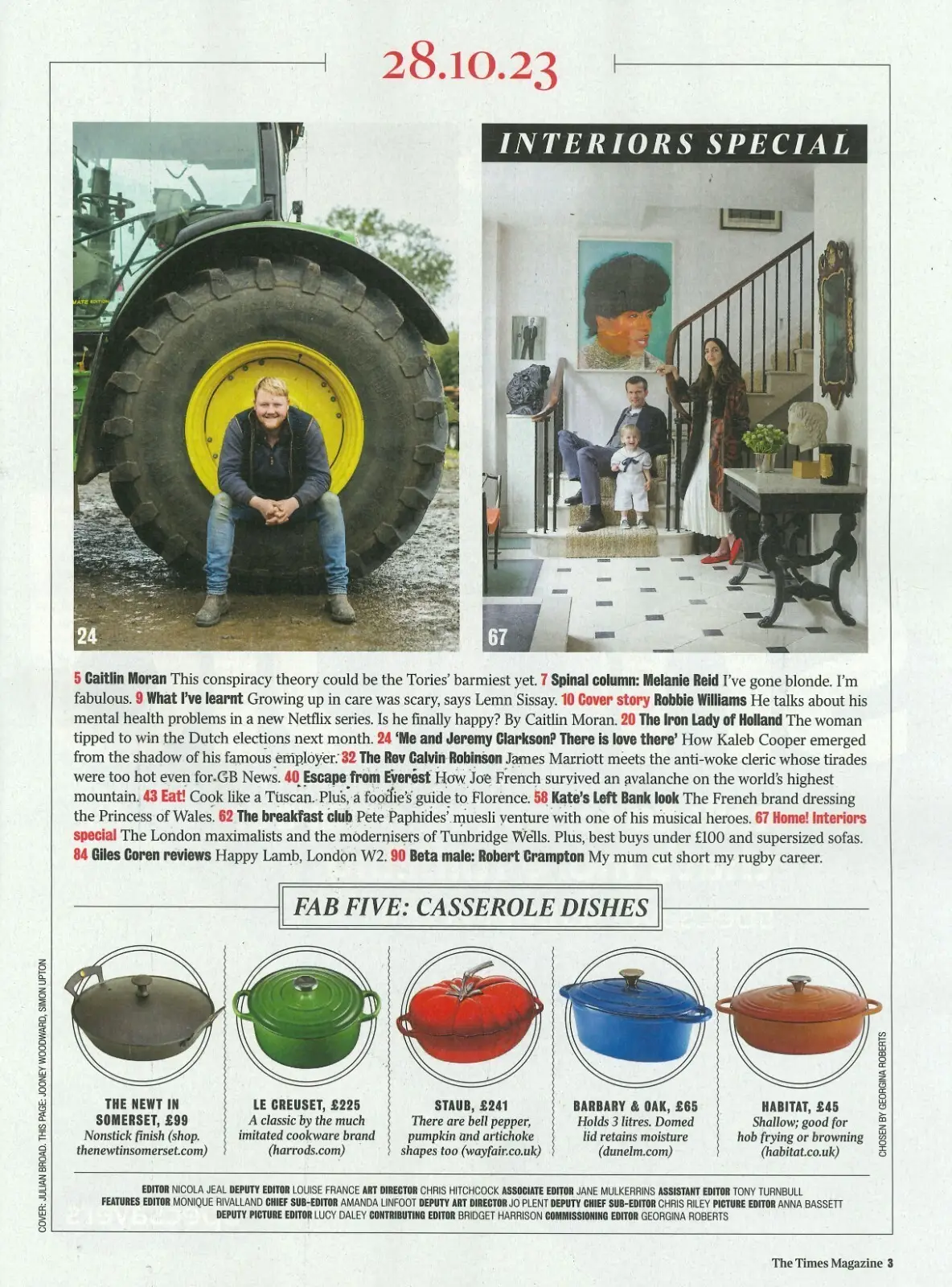 Times Magazine: Robbie Williams, Lemn Sissay, Kaleb Cooper, G.Coren, 28.10.23 - image 2 | Free standard UK delivery included | Discount Quality Products