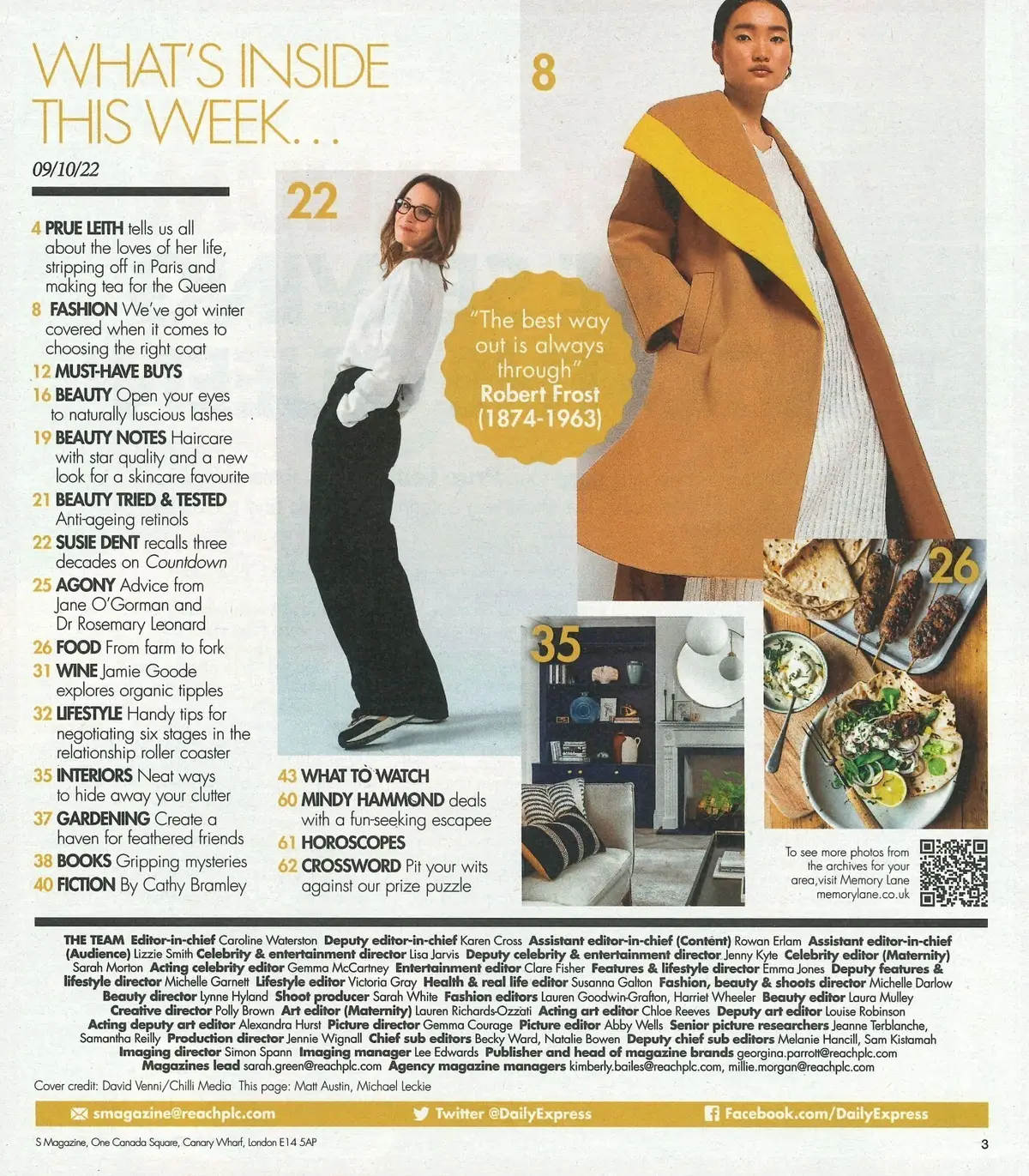 Sunday Express Magazine: Prue Leith, Susie Dent, Mindy Hammond, Fashion, 9.10.22 - image 2 | Free standard UK delivery included | Discount Quality Products