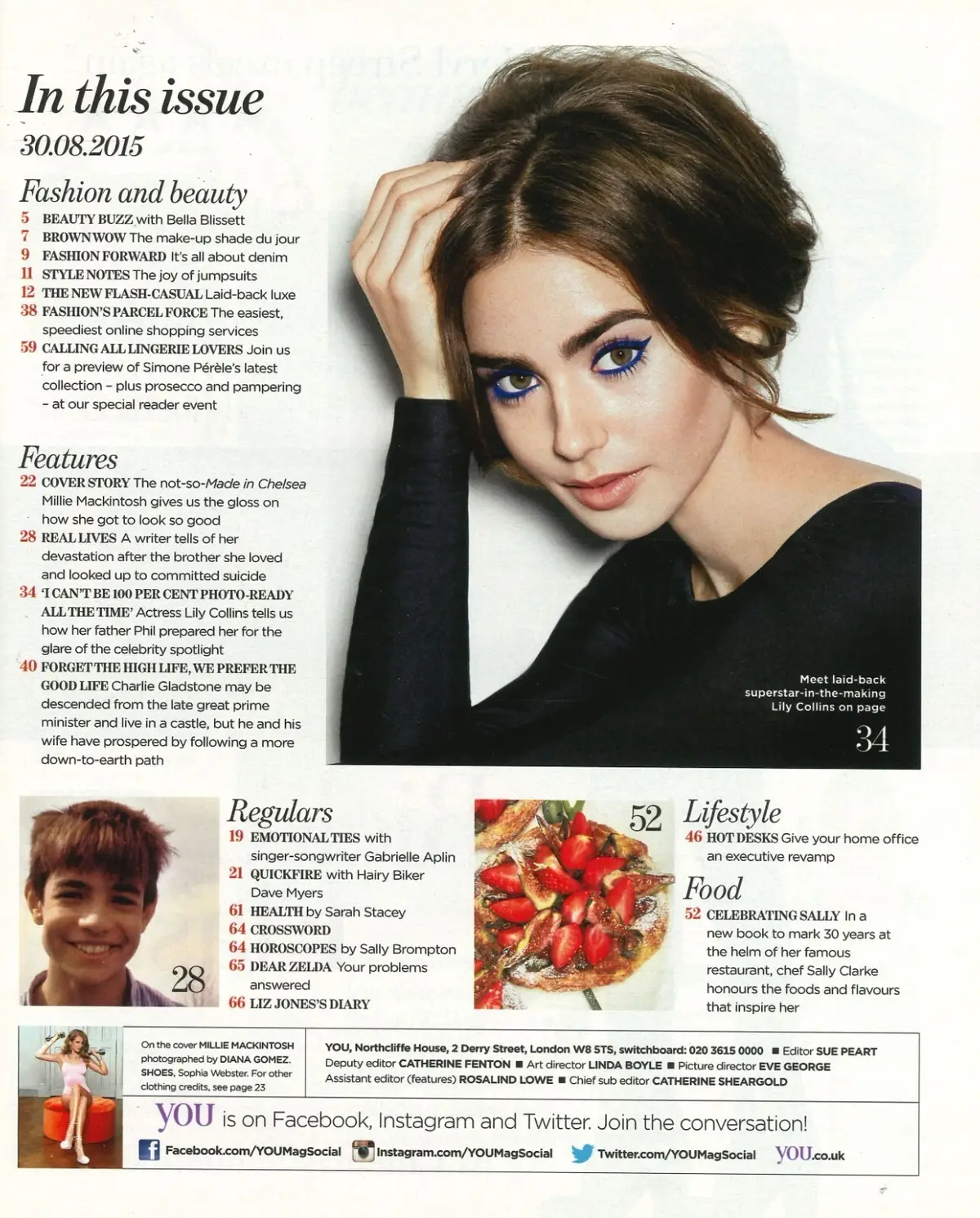 You Magazine, Millie Mackintosh, Lily Collins, Gabrielle Aplin, 30.8.15 - image 2 | Free standard UK delivery included | Discount Quality Products