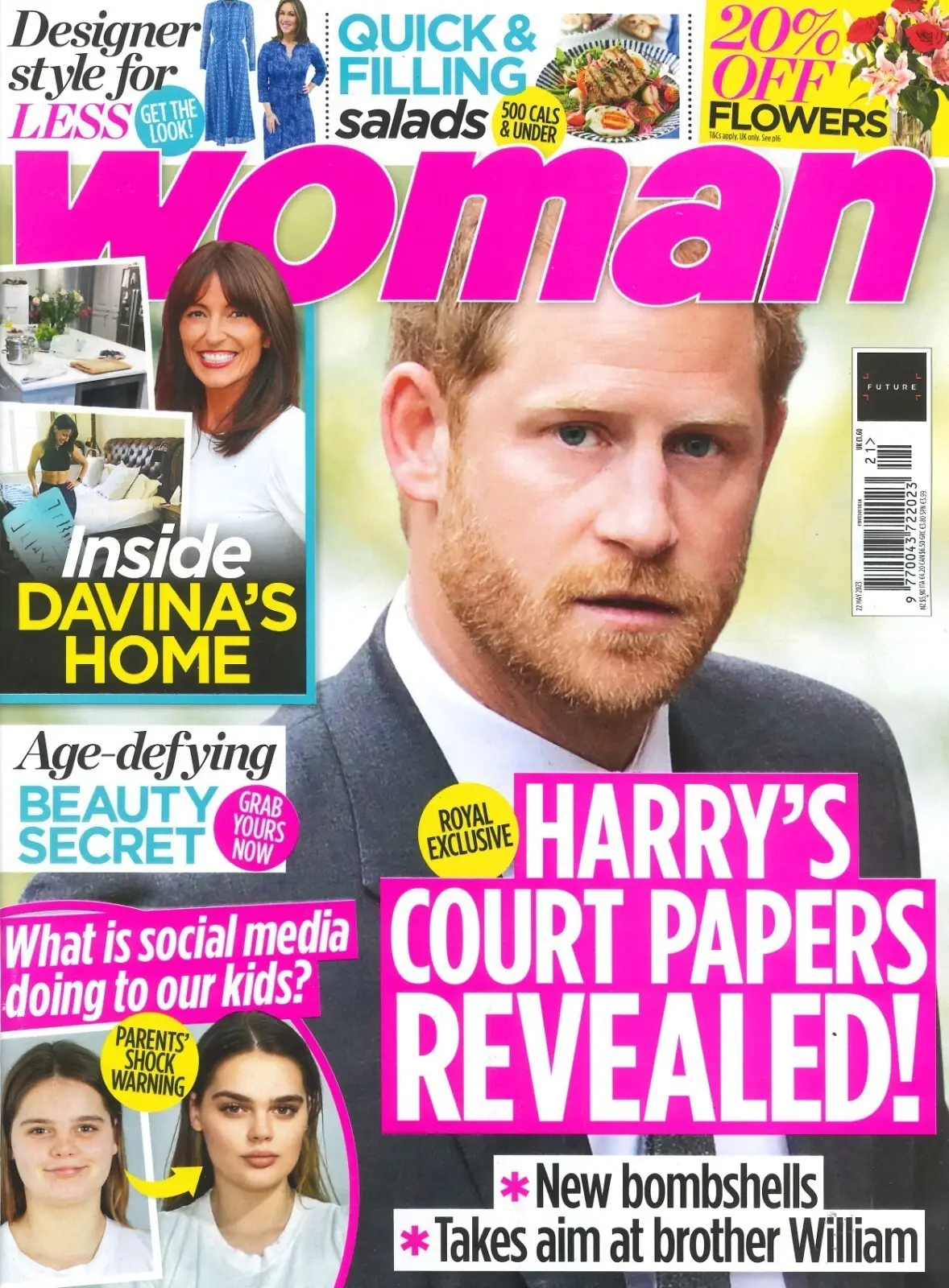 Woman Magazine, Prince Harry & William, Gwyn Paltrow, Pierce Brosnan, 22.5.23 - Free standard UK delivery included | Discount Quality Products