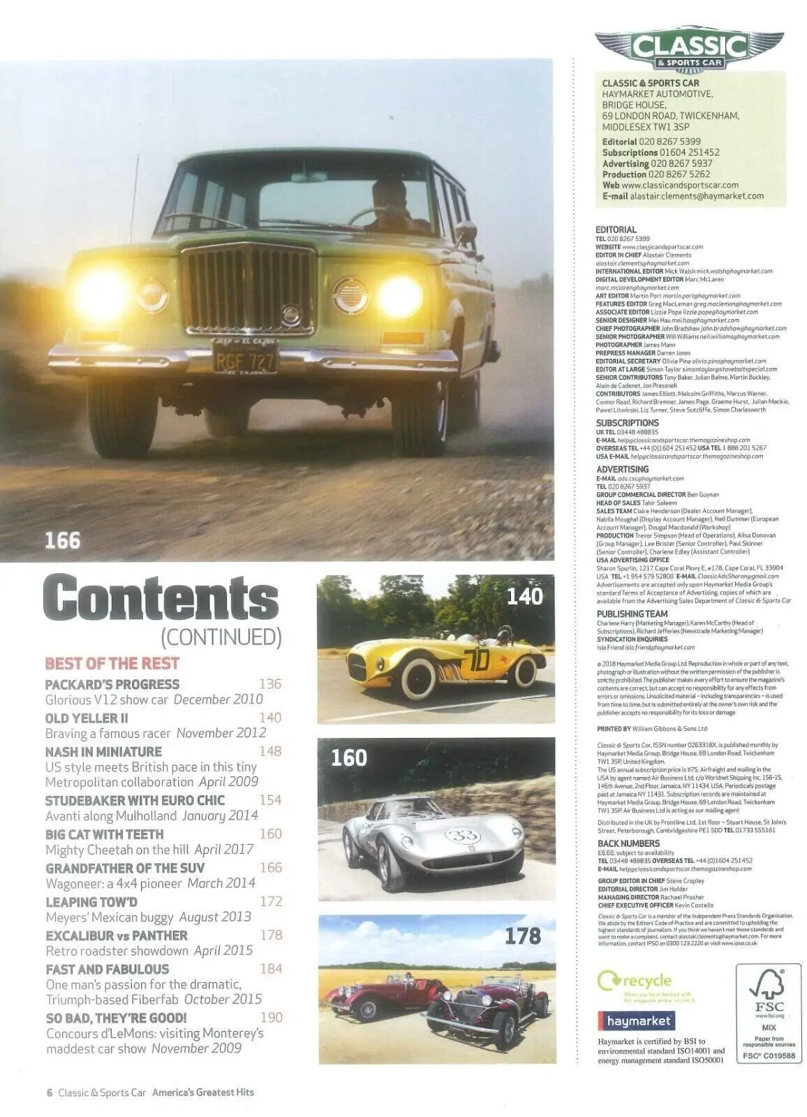 Classic & Sports Car Magazine, Collector's Edition, American Classics, US, 2018 - image 3 | Free standard UK delivery included | Discount Quality Products