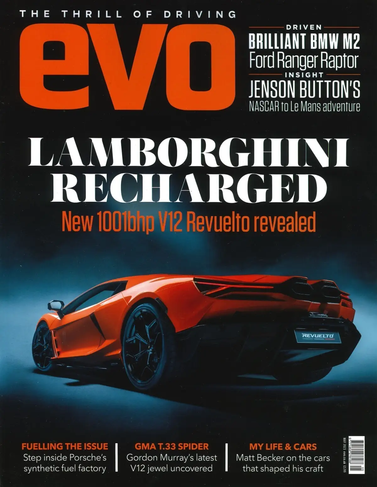 Evo Magazine, Lambo Revuelto, BMW M2, GMA T.33 Spider, Ford Fiesta, May 2023