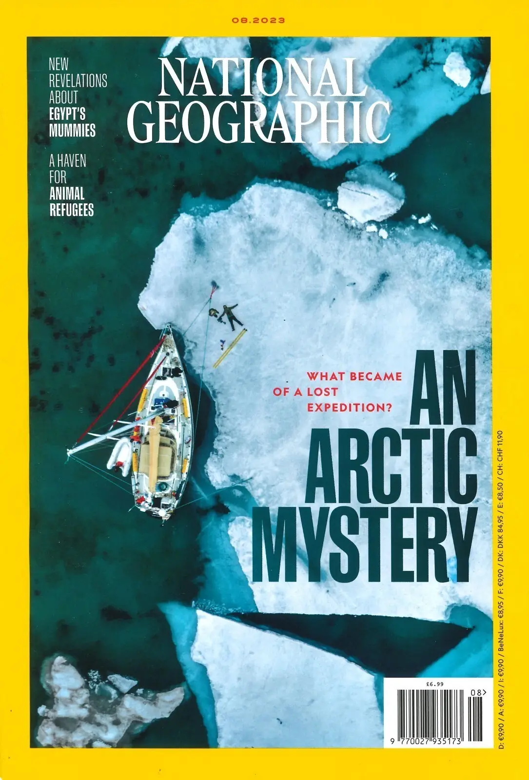 National Geographic Magazine: Arctic Mystery, Egypt's Mummies, Fossils, Aug 2023