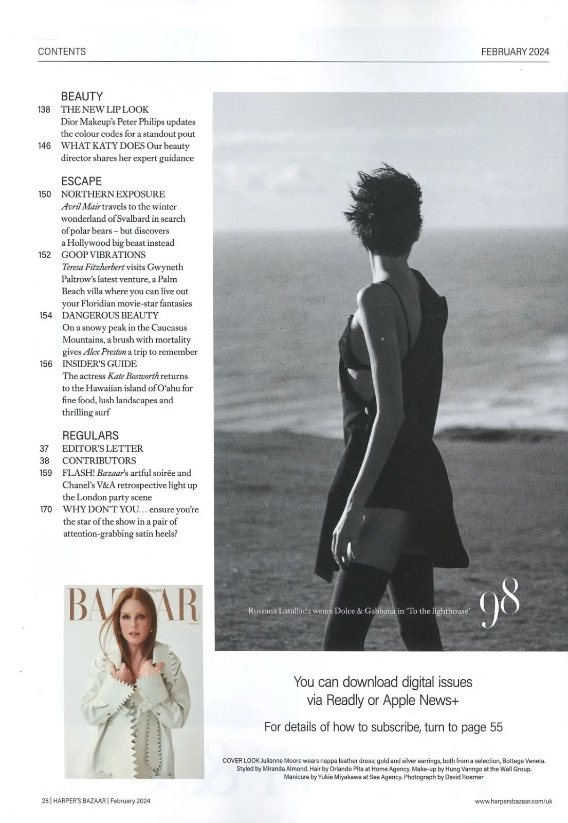 Harper's Bazaar Magazine: Julianne Moore, Kate Bosworth, G. Paltrow, Feb 2024 - image 3 | Free standard UK delivery included | Discount Quality Products