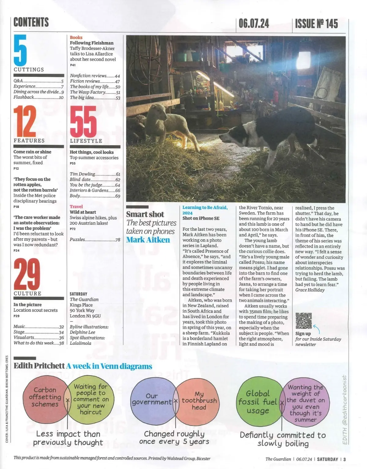 Guardian Saturday Magazine: Fran Healy, Iwan Thomas, Police Misconduct, 6.7.24 - image 2 | Free standard UK delivery included | Discount Quality Products