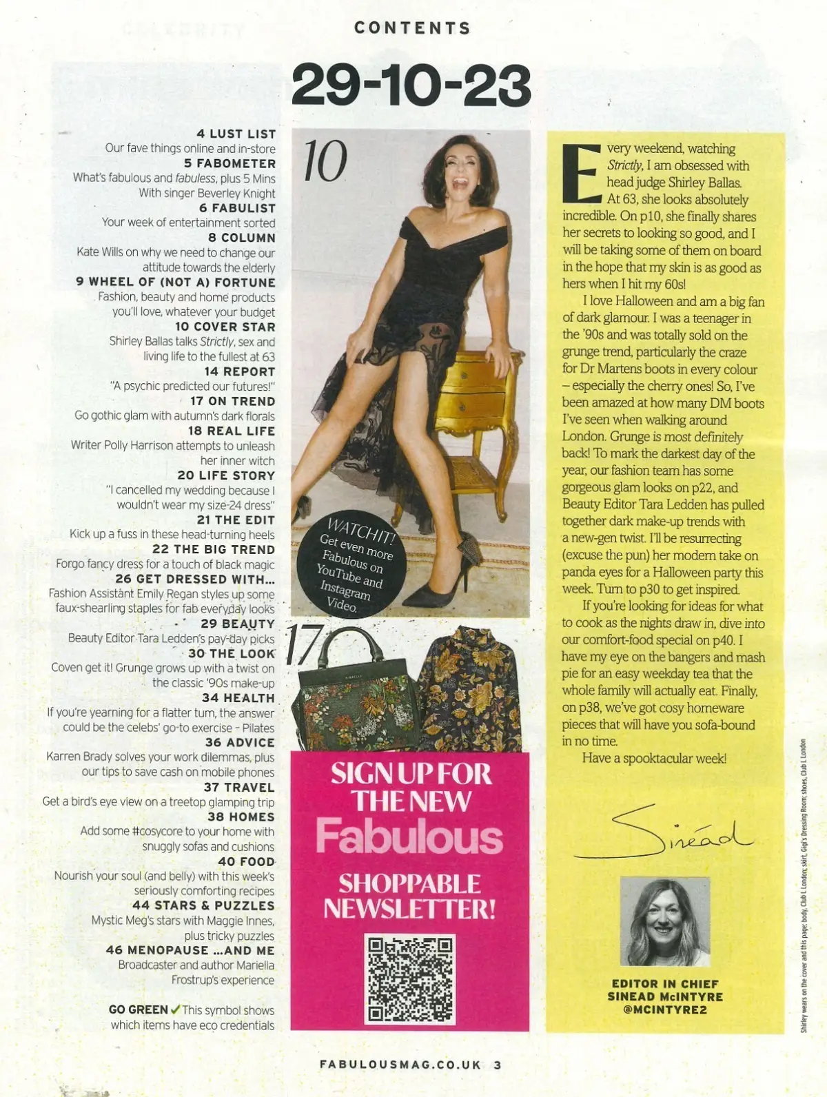 Fabulous Magazine: Shirley Ballas, Beverley Knight, Mariella Frostrup, 29.10.23 - image 2 | Free standard UK delivery included | Discount Quality Products