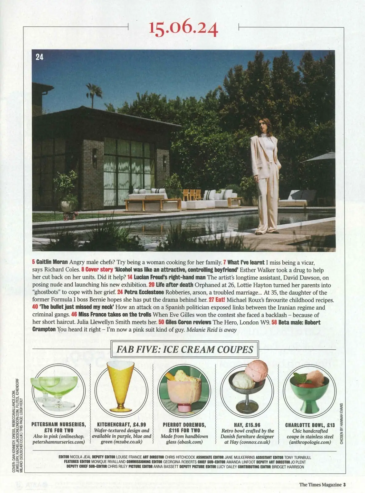 Times Magazine: Esther Walker, Petra Ecclestone, Rich Coles, Giles Coren 15.6.24 - image 2 | Free standard UK delivery included | Discount Quality Products
