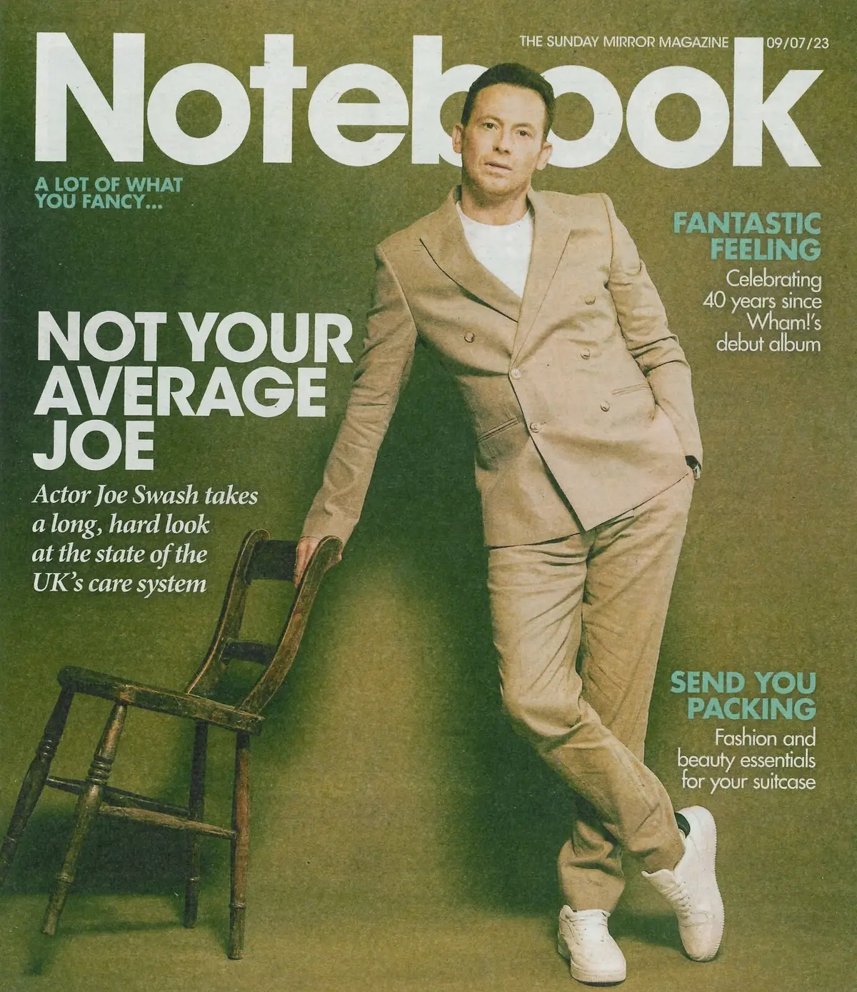 Sunday Mirror Notebook Magazine, Joe Swash, George Michael, A. Ridgeley, 9.7.23