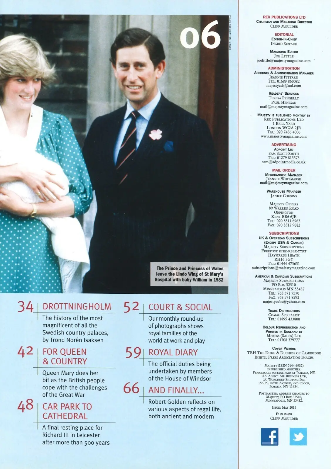Majesty Magazine, Prince George, Kate Middleton, William, King Charles, May 2015 - image 3 | Free standard UK delivery included | Discount Quality Products