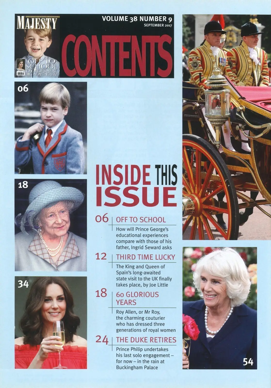 Majesty Magazine, Prince George, William & Kate, Queen Elizabeth II, Sept 2017 - image 2 | Free standard UK delivery included | Discount Quality Products