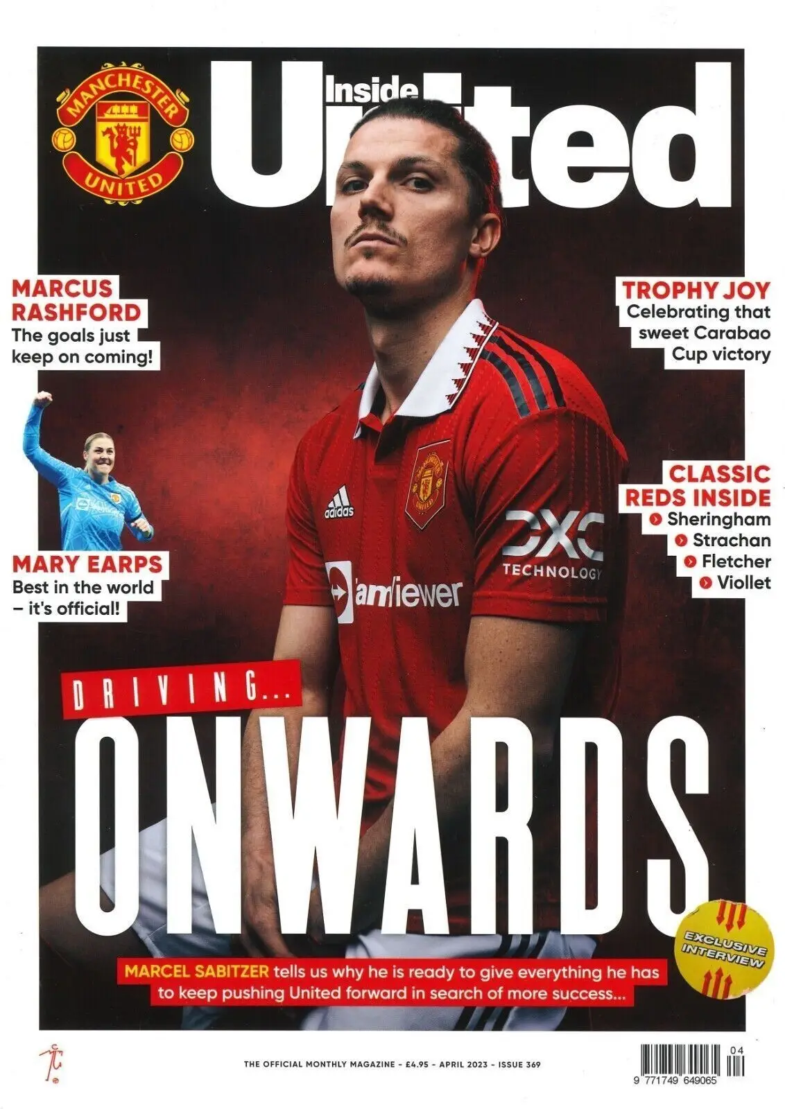 Inside United Magazine, Football Soccer; Man U, Sabitzer, Rashford, April 2023