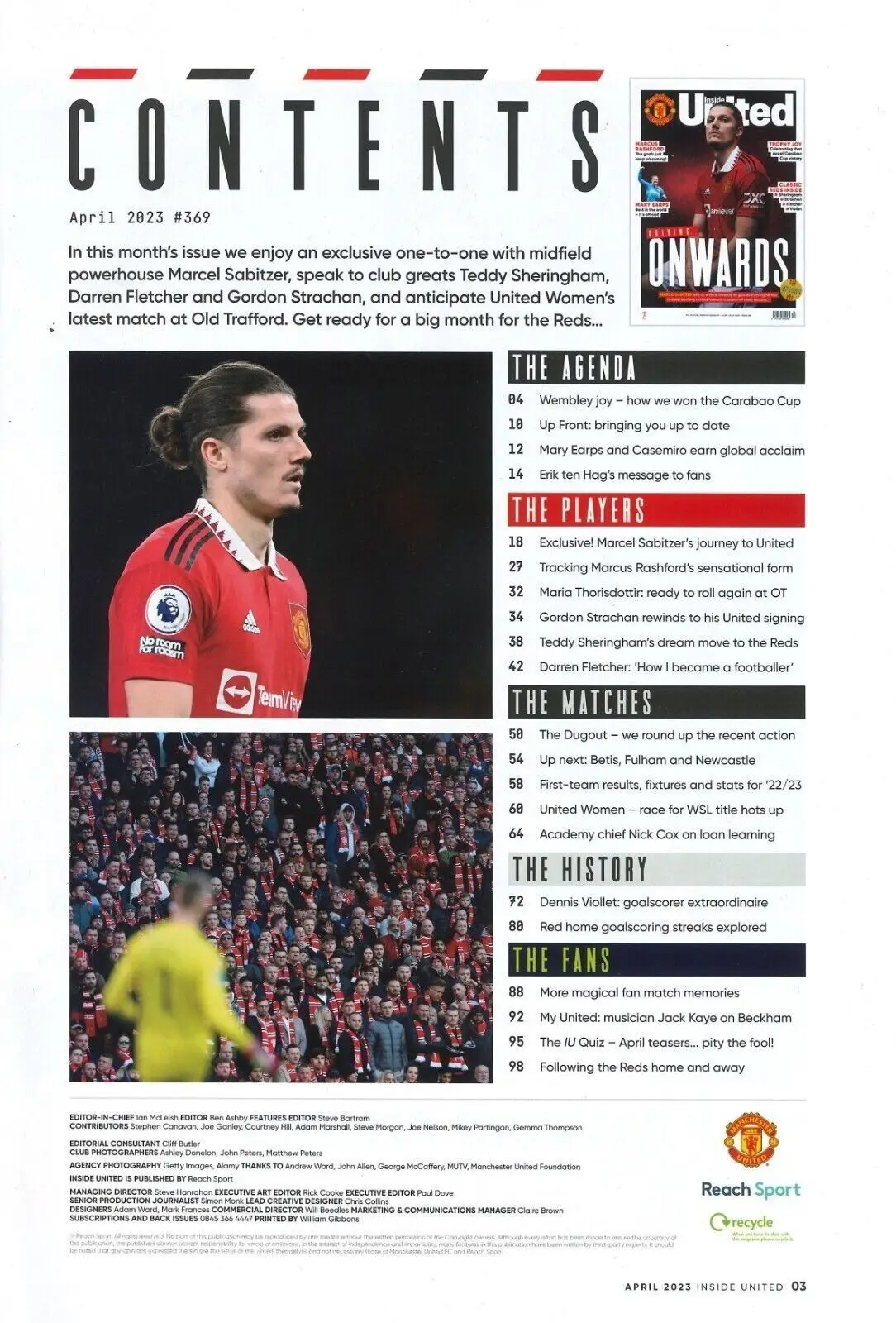 Inside United Magazine, Football Soccer; Man U, Sabitzer, Rashford, April 2023 - image 2 | Free standard UK delivery included | Discount Quality Products