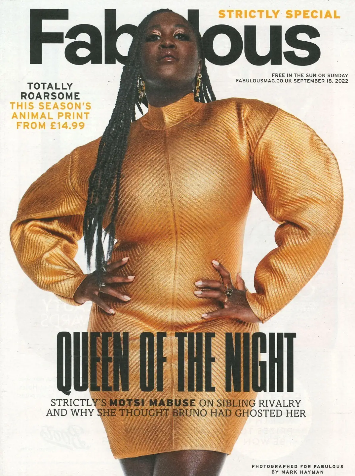 Fabulous Magazine Motsi Mabuse, Toyah Willcox, Vanessa Williams, Fashion 18.9.22