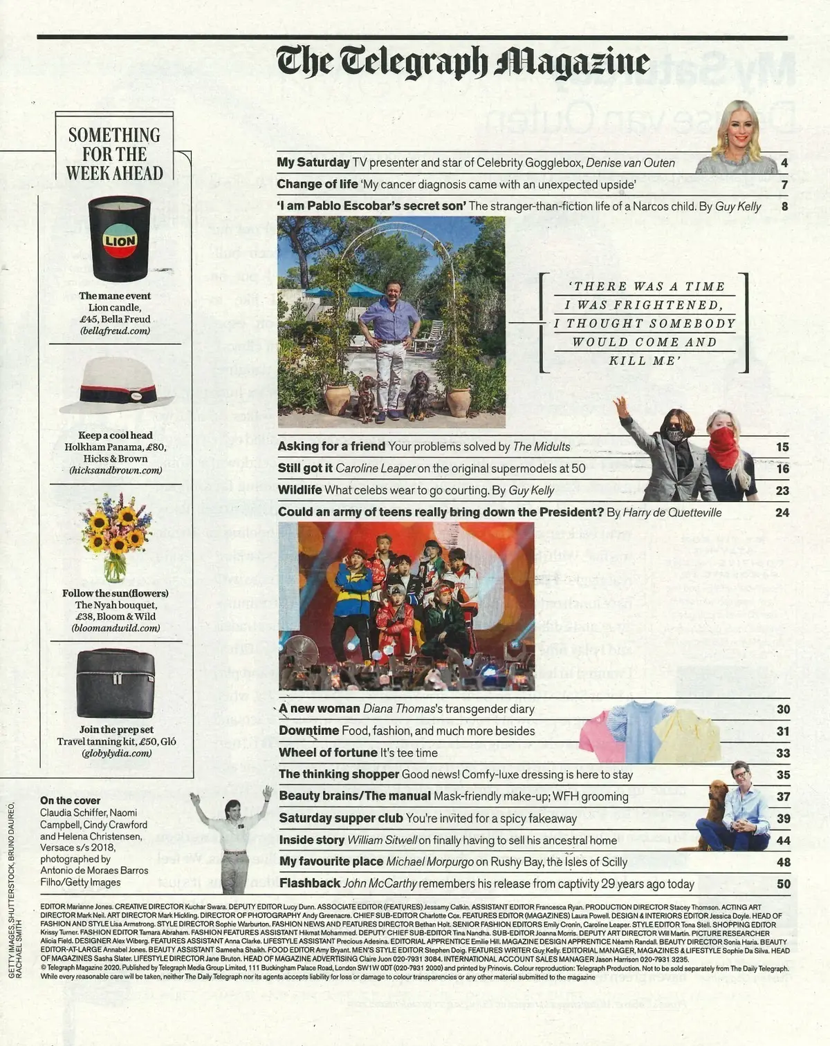 Telegraph Magazine: Denise van Outen, Supermodels at 50, M. Morpurgo, 8.8.20 - image 2 | Free standard UK delivery included | Discount Quality Products
