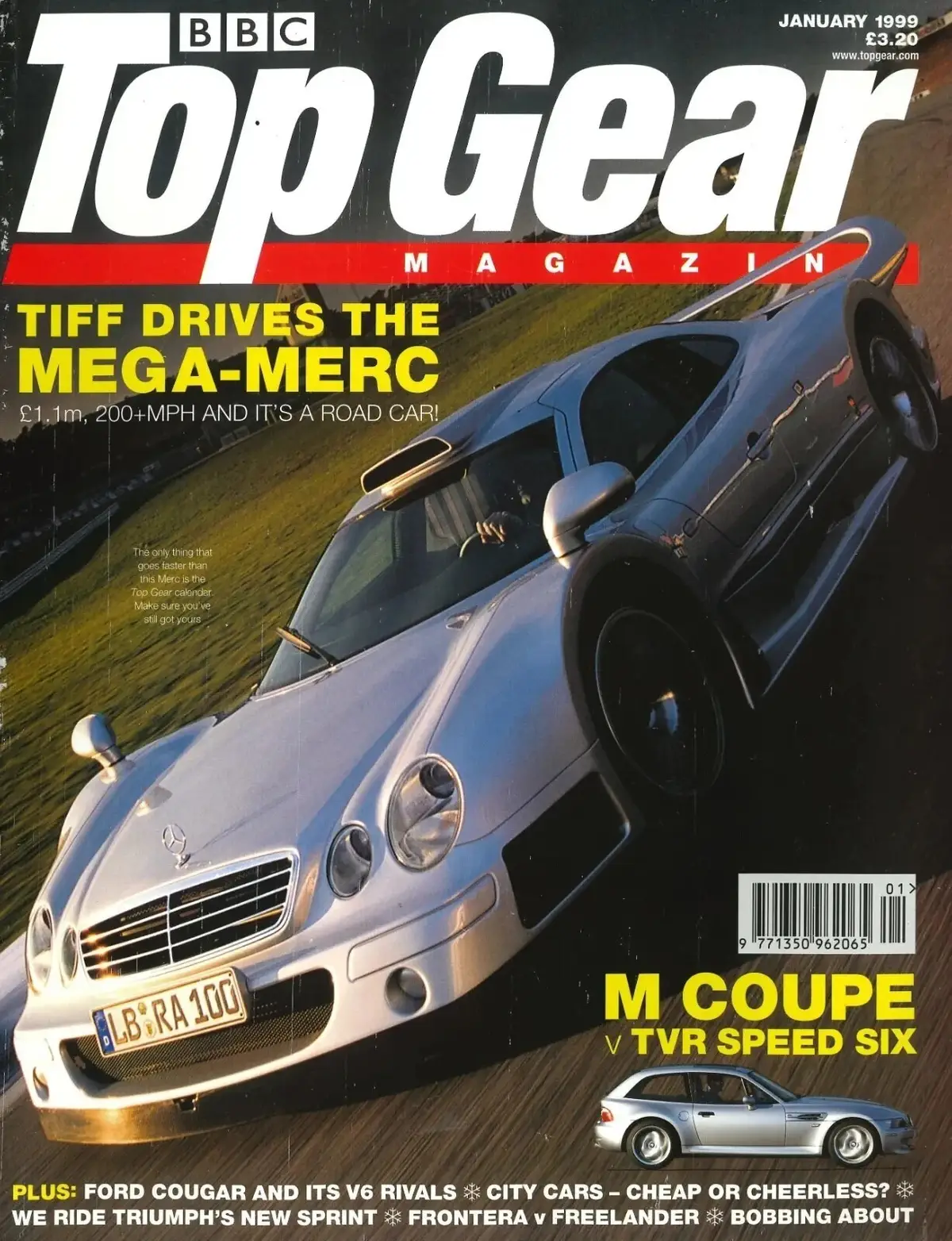 BBC Top Gear Magazine, Issue #64, Mercedes CLK-GTR, Ford Cougar, BMW, Jan 1999