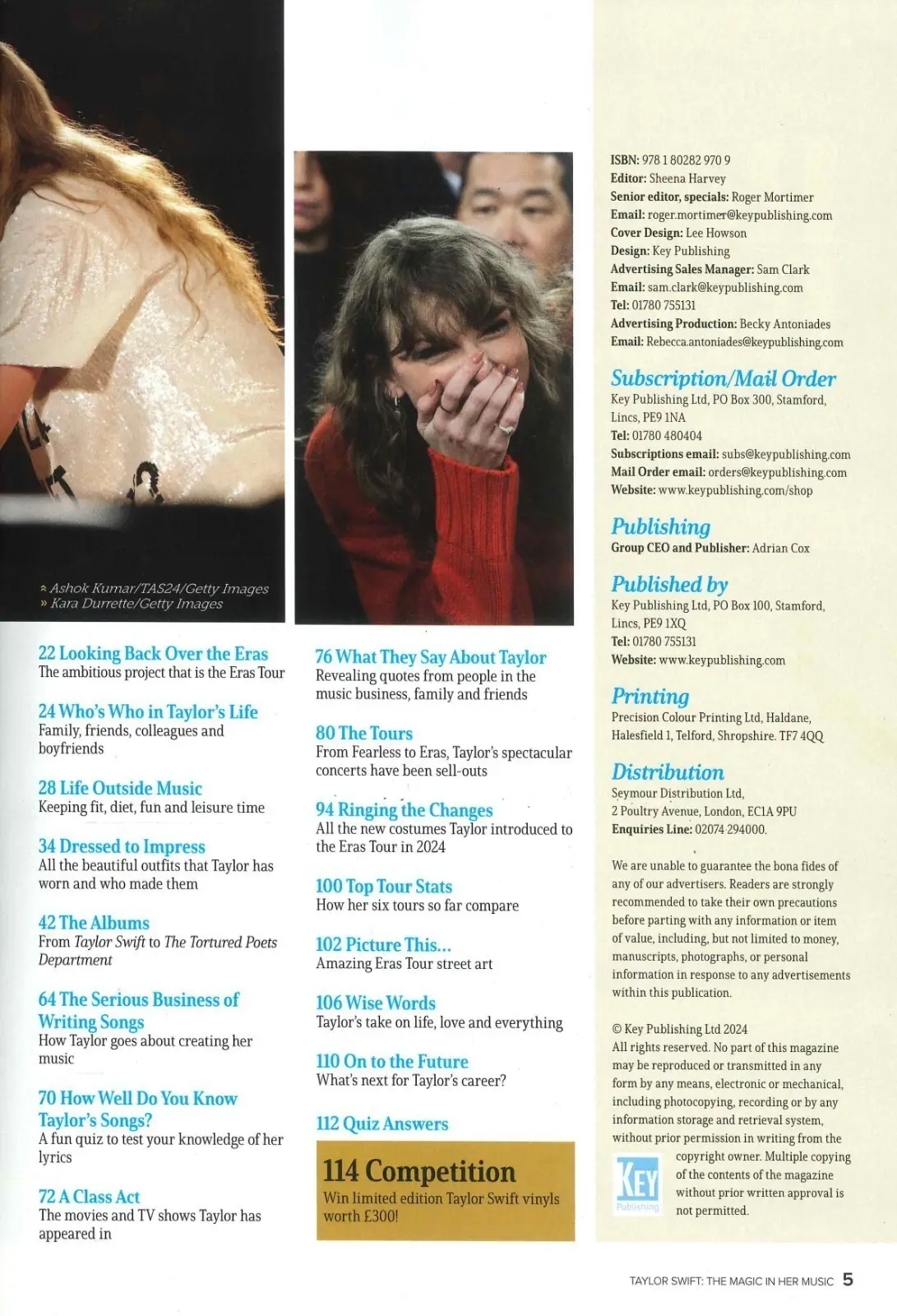 Taylor Swift Magic in Her Music Magazine: Cover #2, Eras Tour, Fan Book, 2024 - image 3 | Free standard UK delivery included | Discount Quality Products