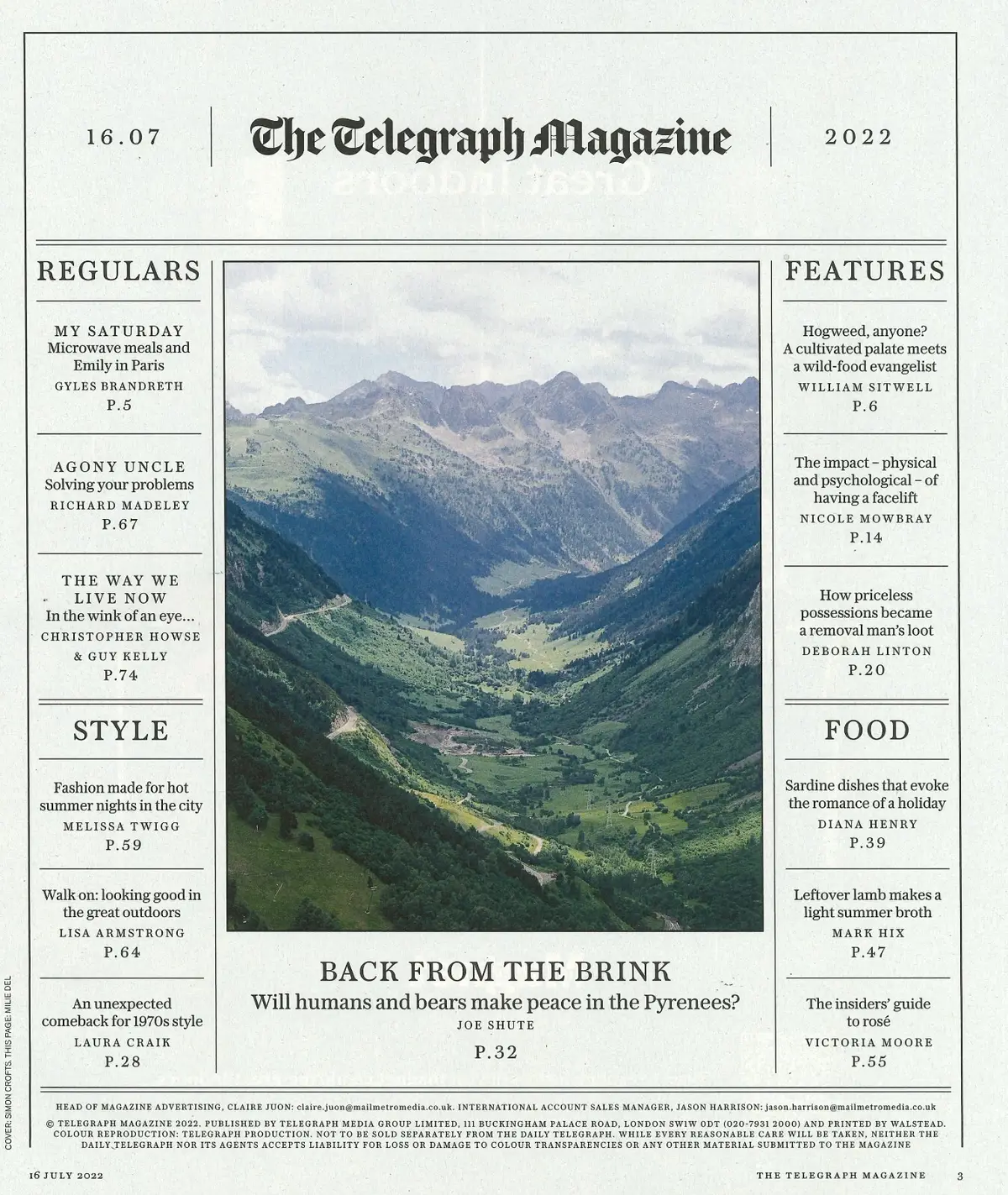 Telegraph Magazine: William Sitwell, Gyles Brandreth, Richard Madeley, 16.7.22 - image 2 | Free standard UK delivery included | Discount Quality Products