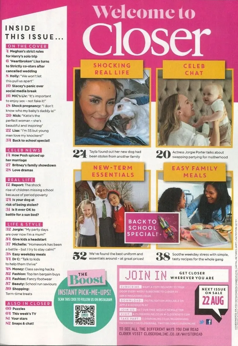 Closer Magazine Lisa, Joe & Stacey, Meghan Markle & Prince Harry, 19.8.23 - image 2 | Free standard UK delivery included | Discount Quality Products