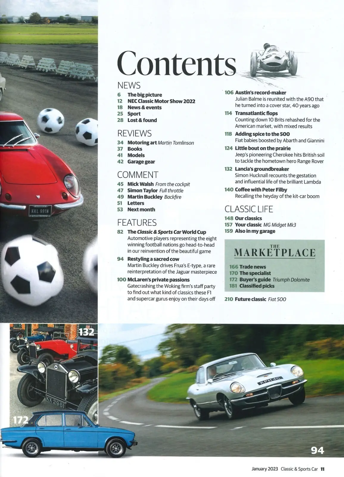 Classic & Sports Car Magazine, World Cup, Jaguar E-Type, McLaren, January 2023 - image 2 | Free standard UK delivery included | Discount Quality Products