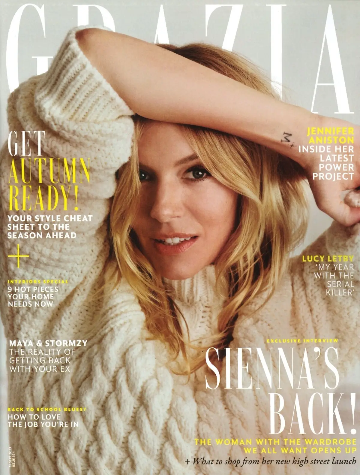 Grazia Magazine, Sienna, Maya &amp; Stormzy, Jennifer Aniston, Fashion 18.9.23