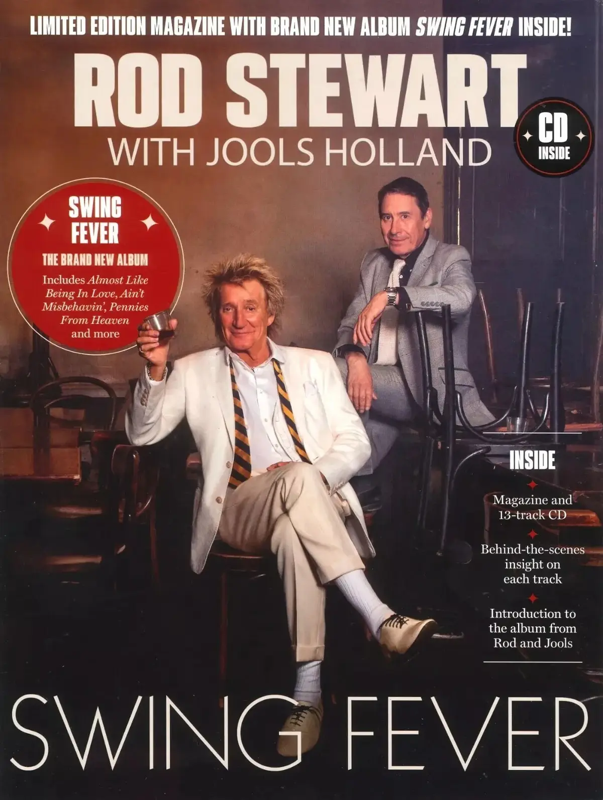 Rod Stewart with Jools Holland Magazine: Free Swing Fever Album 13-Track CD