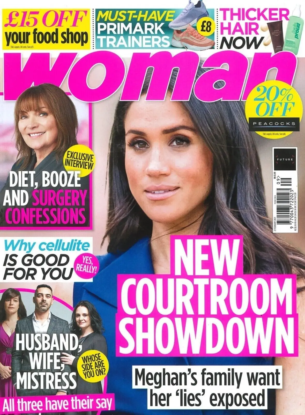 Woman Magazine, Meghan Markle Court, Lorraine Kelly, Dermot O'Leary, 27.2.23 - Free standard UK delivery included | Discount Quality Products