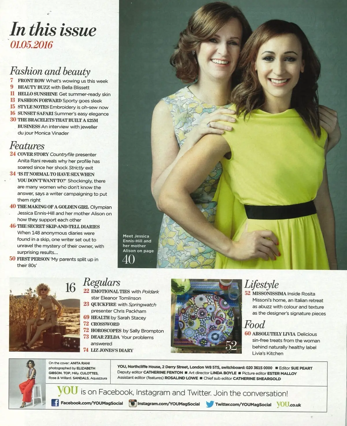 You Magazine, Anita Rani, Chris Packham, Olympian Jessica Ennis-Hill, 1.5.16 - image 2 | Free standard UK delivery included | Discount Quality Products
