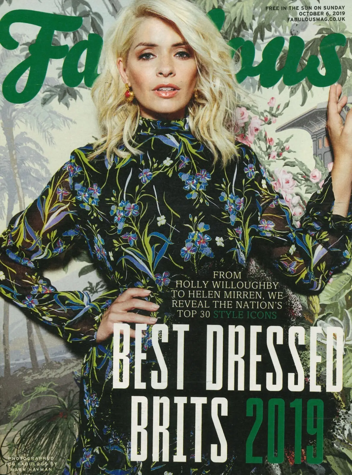 Fabulous Magazine: Best Dressed Brits, Holly Willoughby, Helen Mirren, 6.10.19