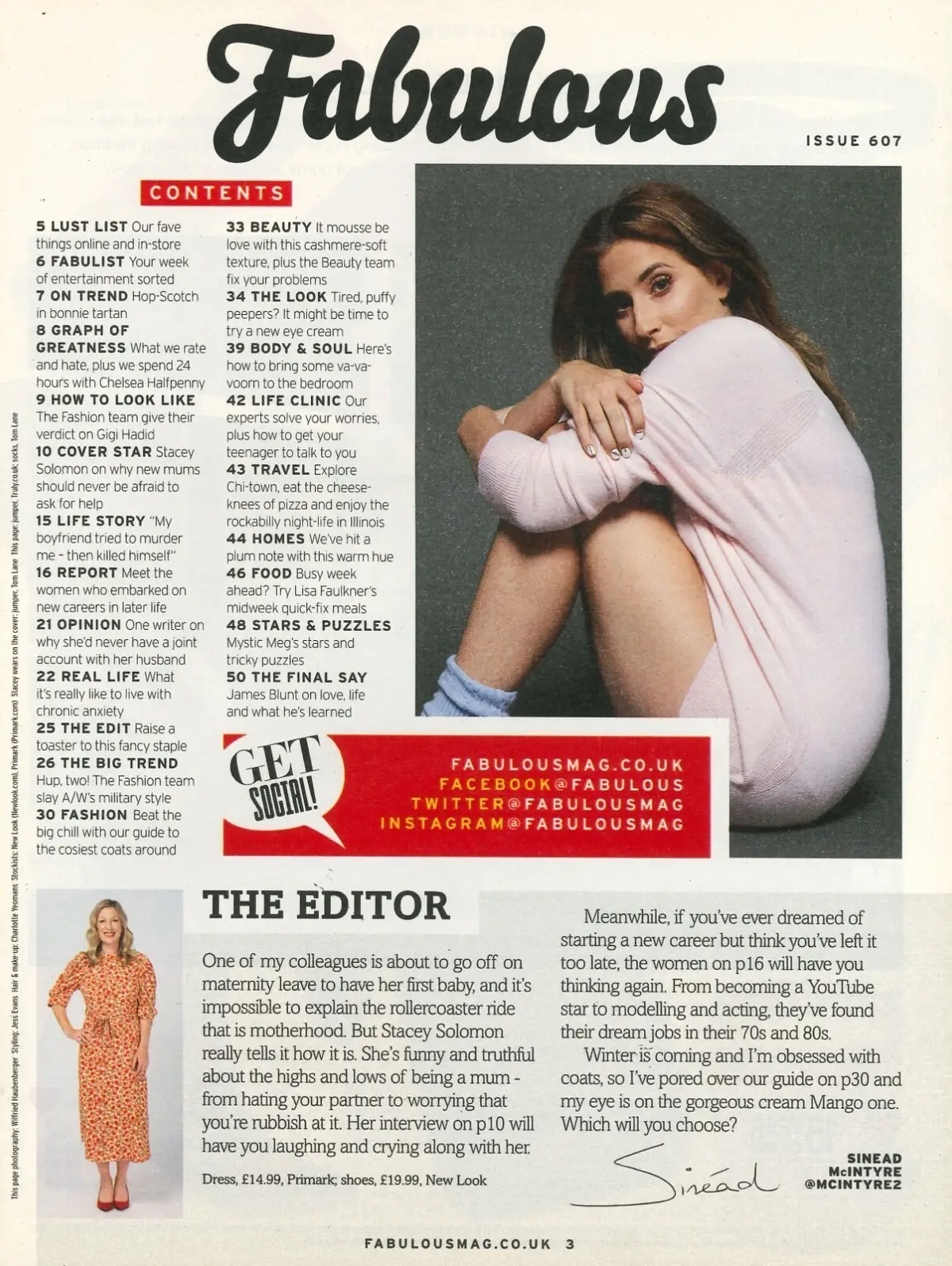 Fabulous Magazine: Stacey Solomon, Chelsea Halfpenny, James Blunt, 20.10.19 - image 2 | Free standard UK delivery included | Discount Quality Products