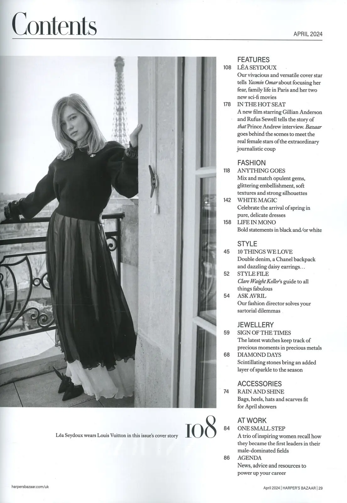 Harper's Bazaar Magazine: Léa Seydoux, Prince Andrew, Sheridan Smith, April 2024 - image 2 | Free standard UK delivery included | Discount Quality Products