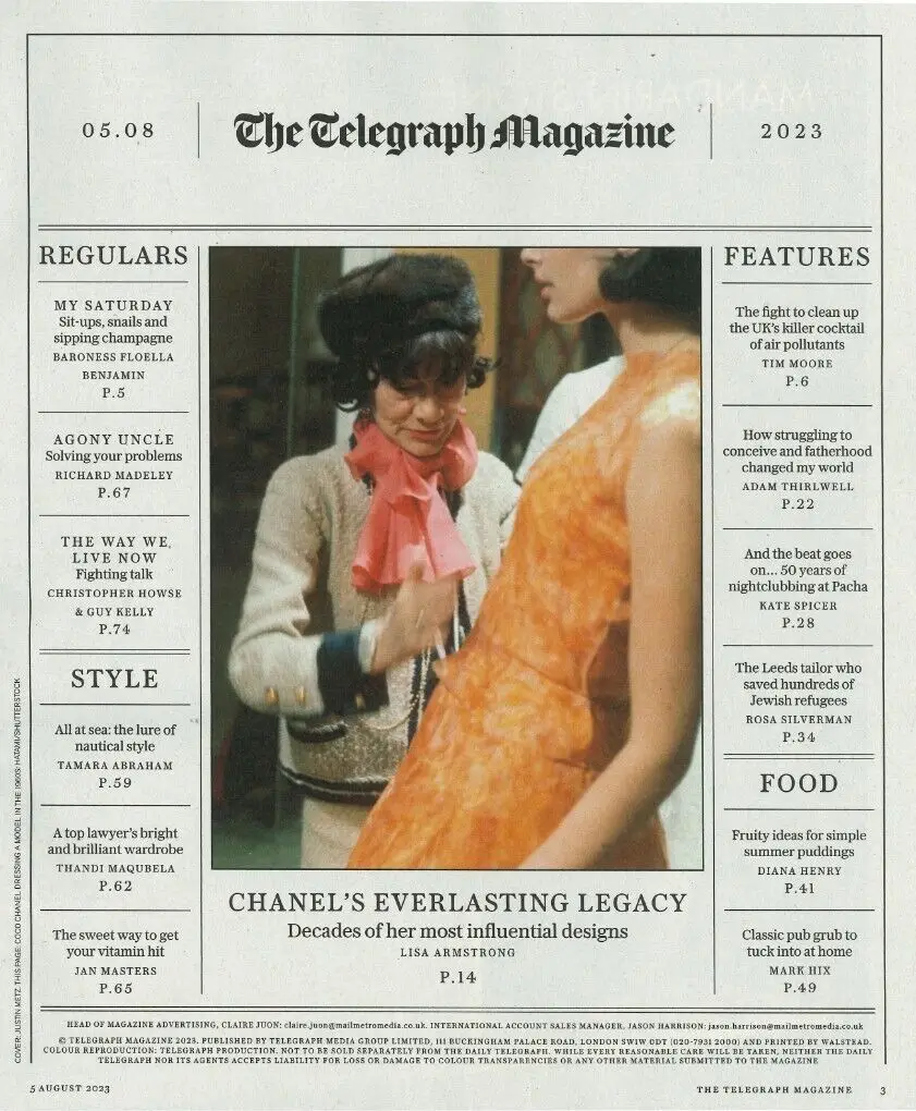 Telegraph Magazine, Diana Henry, Jan Masters, Richard Madeley, Mark Hix, 5.8.23 - image 2 | Free standard UK delivery included | Discount Quality Products
