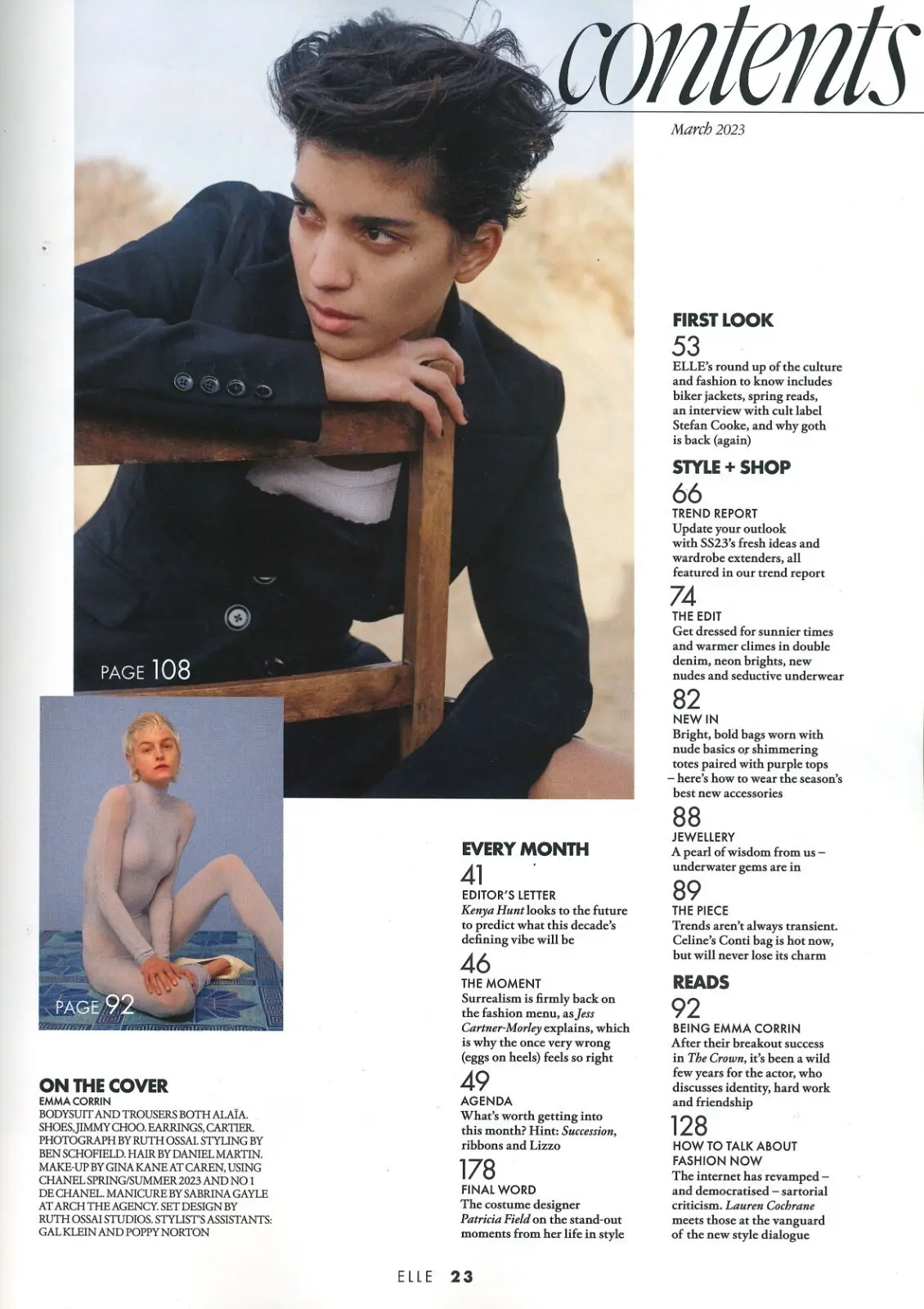 Elle Magazine, Emma Corrin, Michael Ward, Anya Chalotra, Dafne Keen, March 2023 - image 2 | Free standard UK delivery included | Discount Quality Products