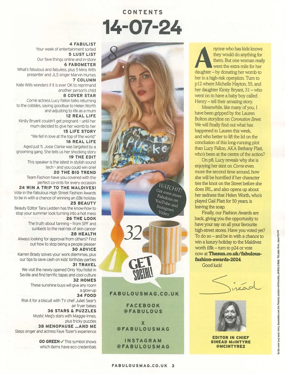 Fabulous Magazine: Lucy Fallon, Marvin Humes, Faye Tozer, Summer Fashion 14.7.24 - image 2 | Free standard UK delivery included | Discount Quality Products