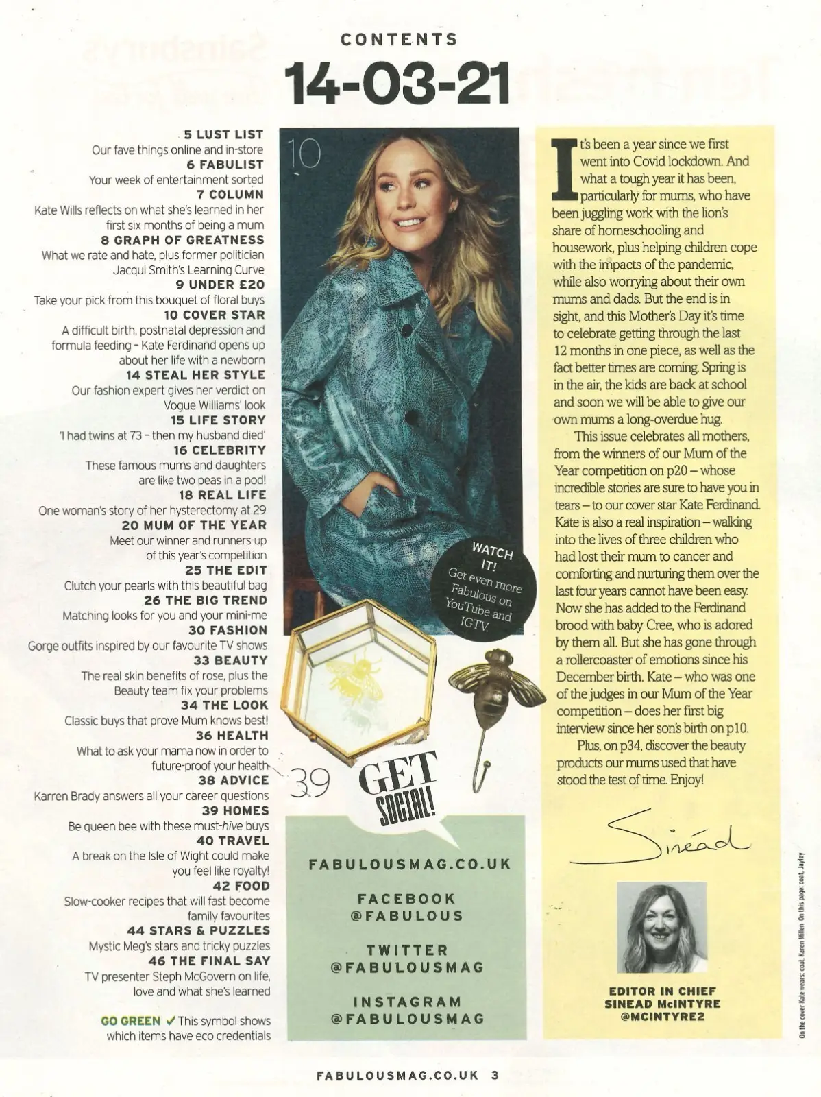 Fabulous Magazine: Kate Ferdinand, Jacqui Smith, Steph McGovern, Fashion 14.3.21 - image 2 | Free standard UK delivery included | Discount Quality Products