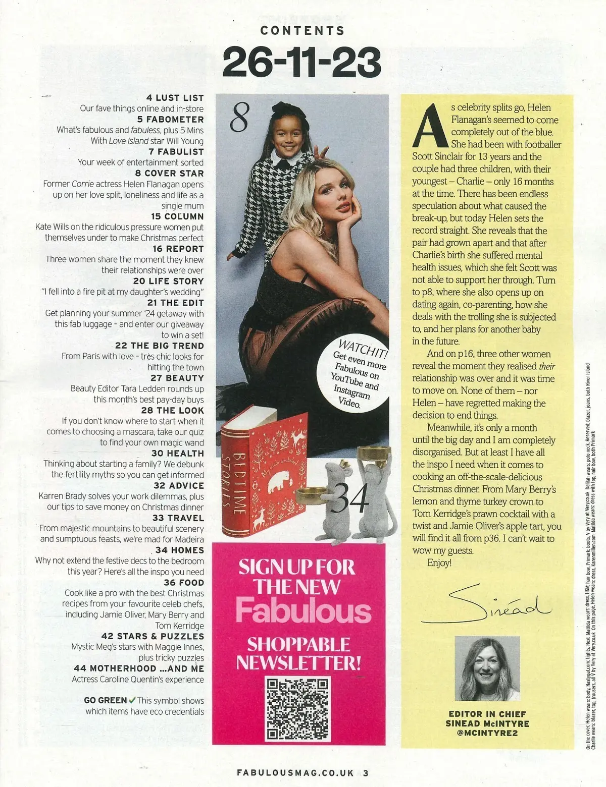 Fabulous Magazine Helen Flanagan, Will Young, Caroline Quentin, Fashion 26.11.23 - image 2 | Free standard UK delivery included | Discount Quality Products