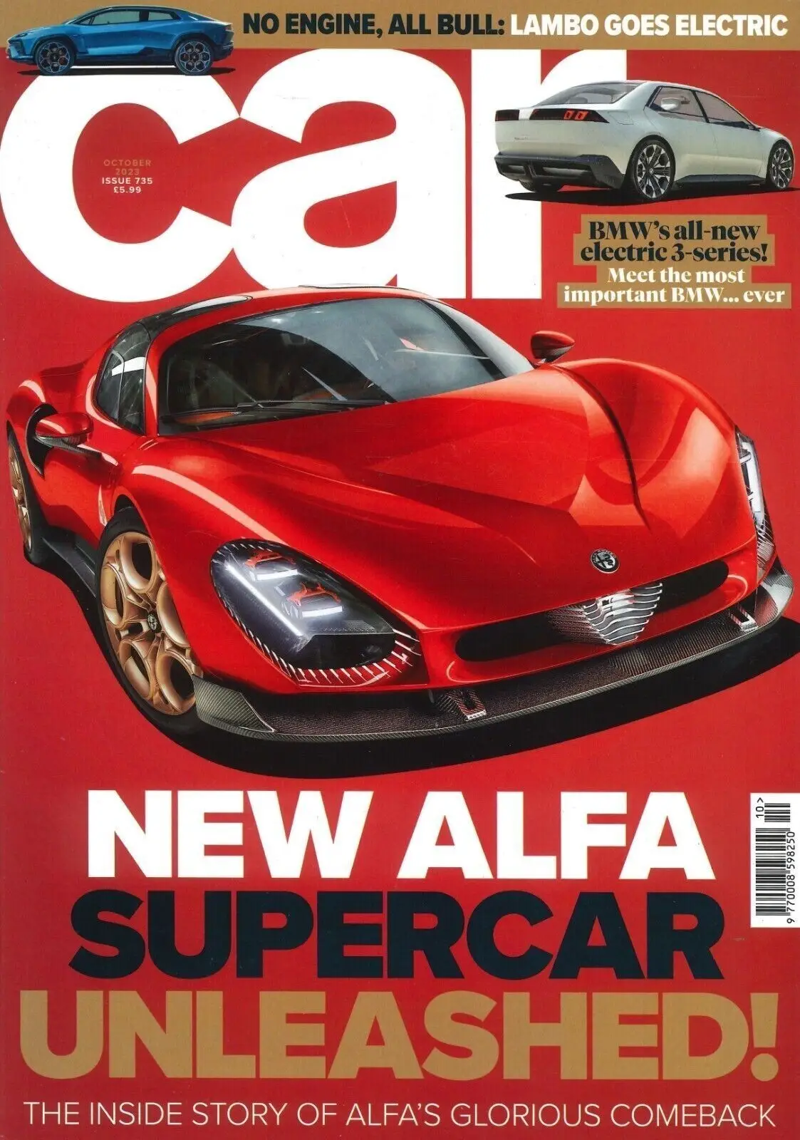 Car Magazine: Alfa Romeo Supercar, Electric Lambo, Hyundai, Tesla, BMW, Oct 2023