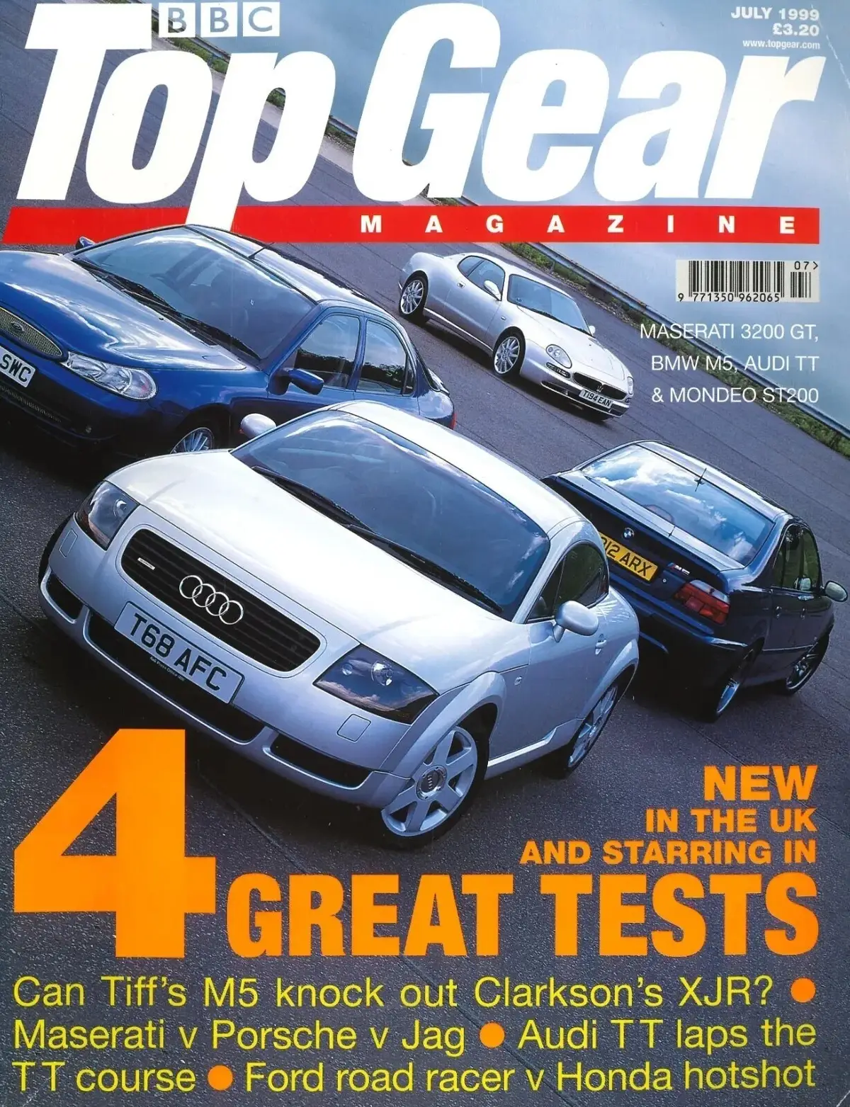 BBC Top Gear Magazine, Issue #70, Maserati 3200 GT, BMW M5, Audi TT, July 1999