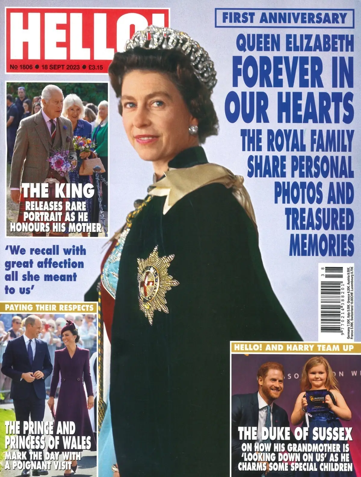 HELLO! Magazine: Queen Elizabeth II 1st Anniversary, King Charles, Royal 18.9.23