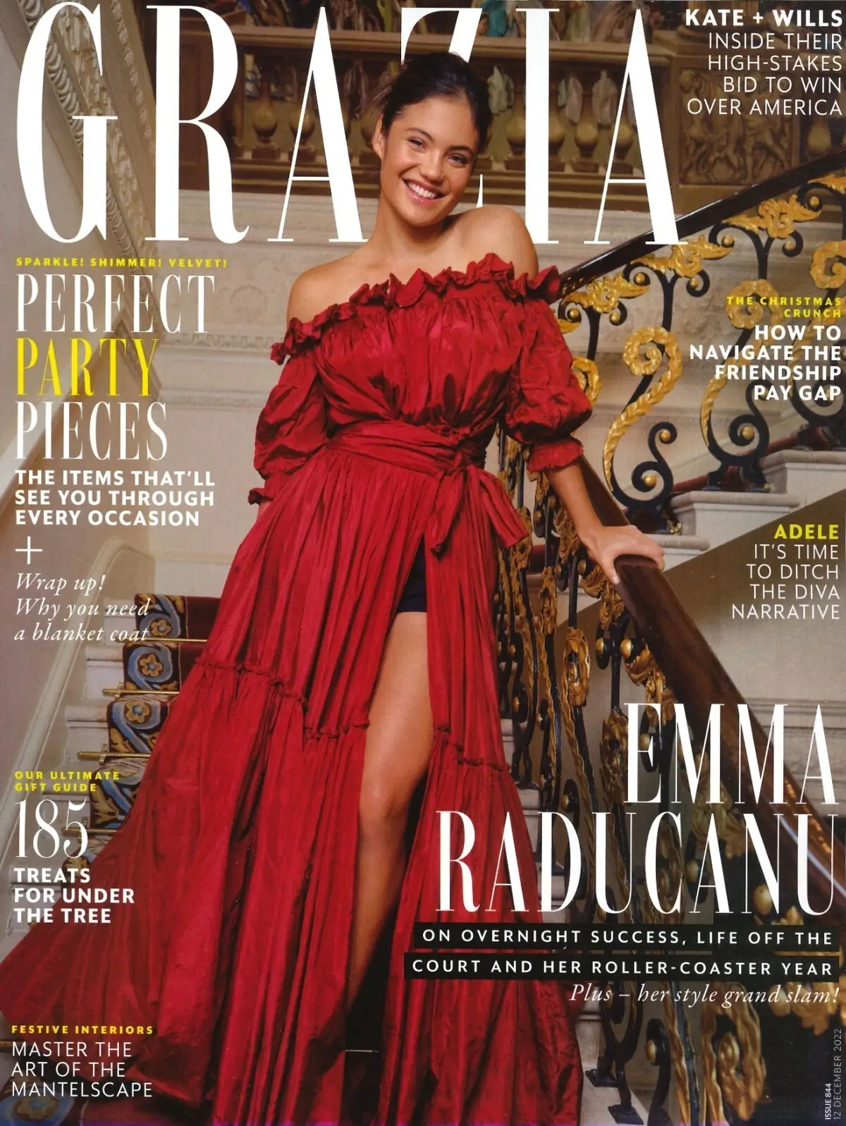 Grazia Magazine Emma Raducanu, Prince William &amp; Kate, Jennifer Aniston, 12.12.22