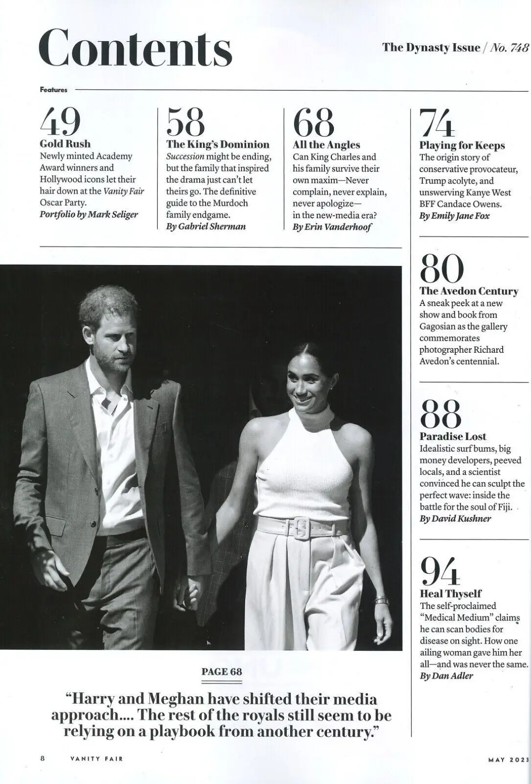 Vanity Fair Magazine Prince Harry Meghan Markle, Michelle Yeoh, Murdoch May 2023 - image 3 | Free standard UK delivery included | Discount Quality Products