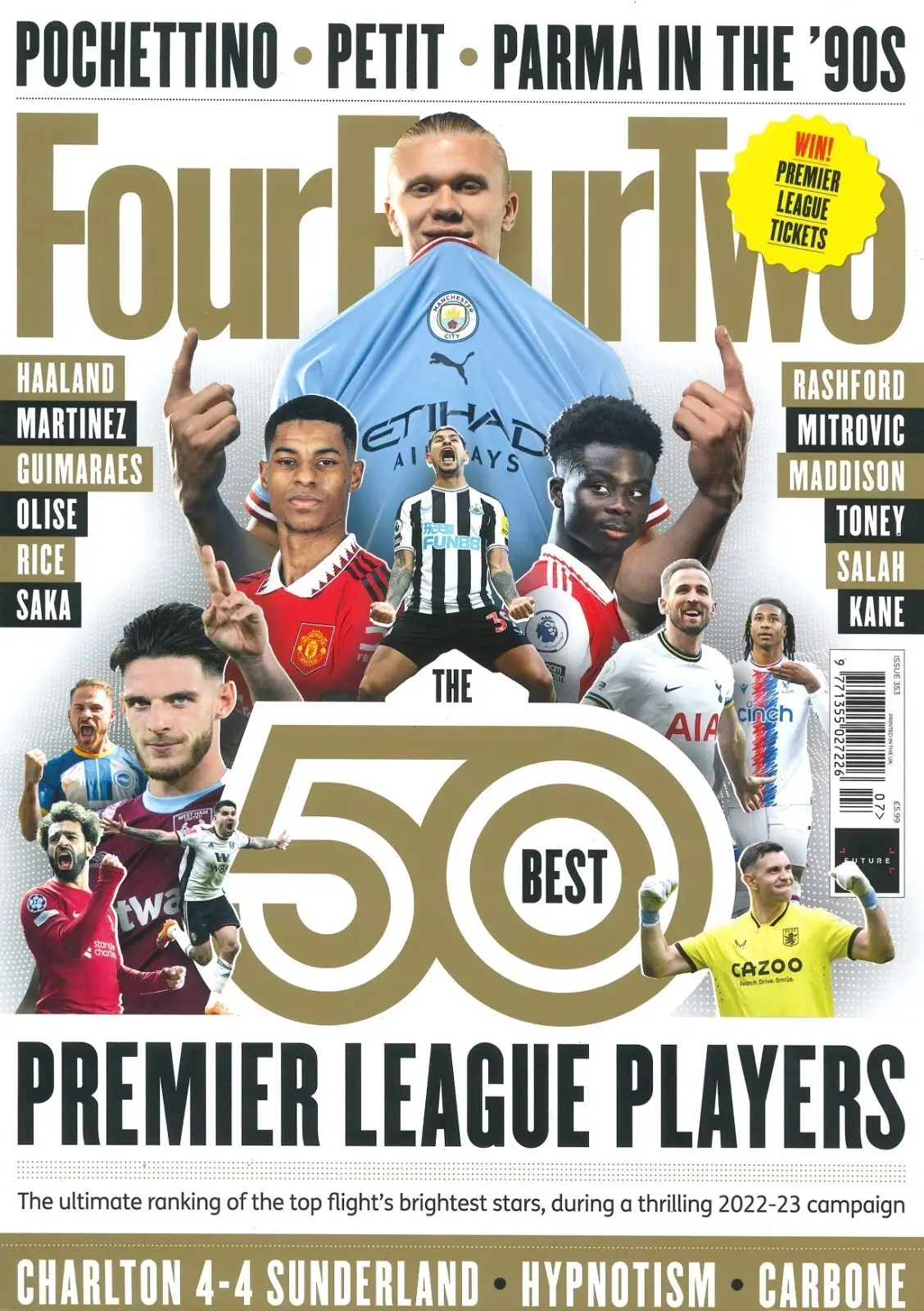 FourFourTwo Magazine, 50 Best Premier League Players, Haaland, Saka, July 2023