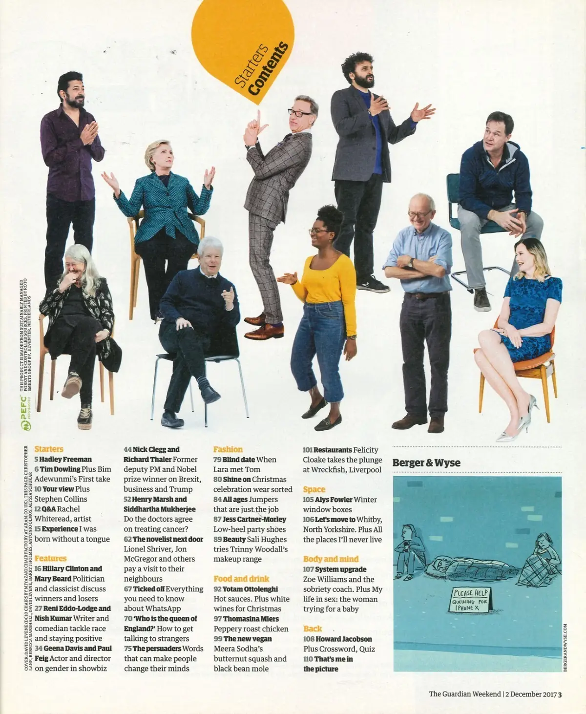 Guardian Weekend Magazine: Hillary Clinton, Mary Beard, Nick Clegg, 2.12.17 - image 2 | Free standard UK delivery included | Discount Quality Products