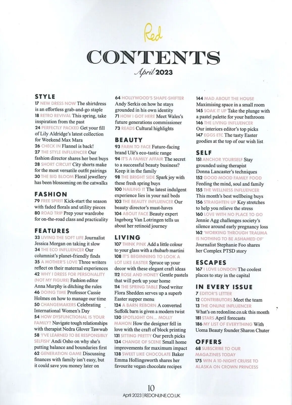 Red Magazine April 2023, Easter, Andi Osho, Andy Serkis, Fashion, Women's Day - image 2 | Free standard UK delivery included | Discount Quality Products
