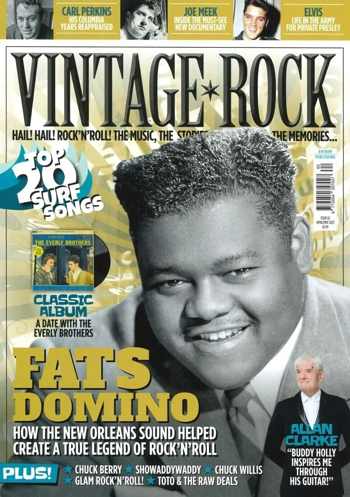 Vintage Rock Magazine, Fats Domino, Elvis Presley, Jeff Beck, April/May 2023 - Free standard UK delivery included | Discount Quality Products