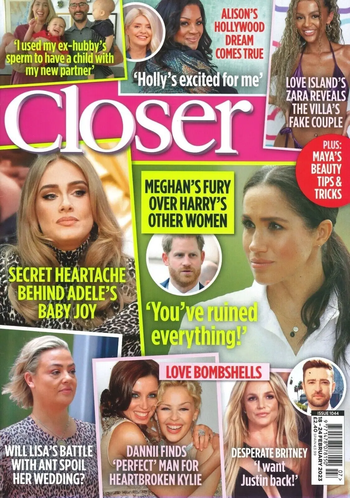 Closer Magazine, Meghan Markle, Prince Harry, Adele, Britney Spears, 18.2.23