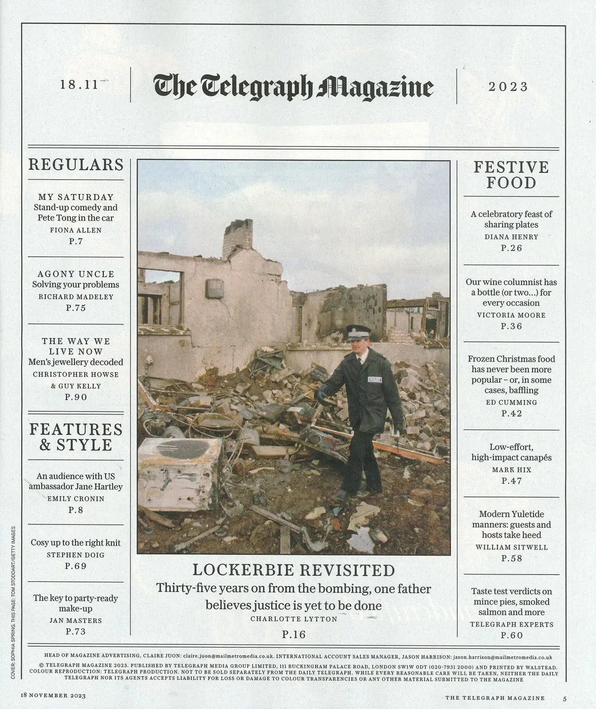 Telegraph Magazine: US Ambassador Jane Hartley, Fiona Allen, R. Madeley 18.11.23 - image 2 | Free standard UK delivery included | Discount Quality Products