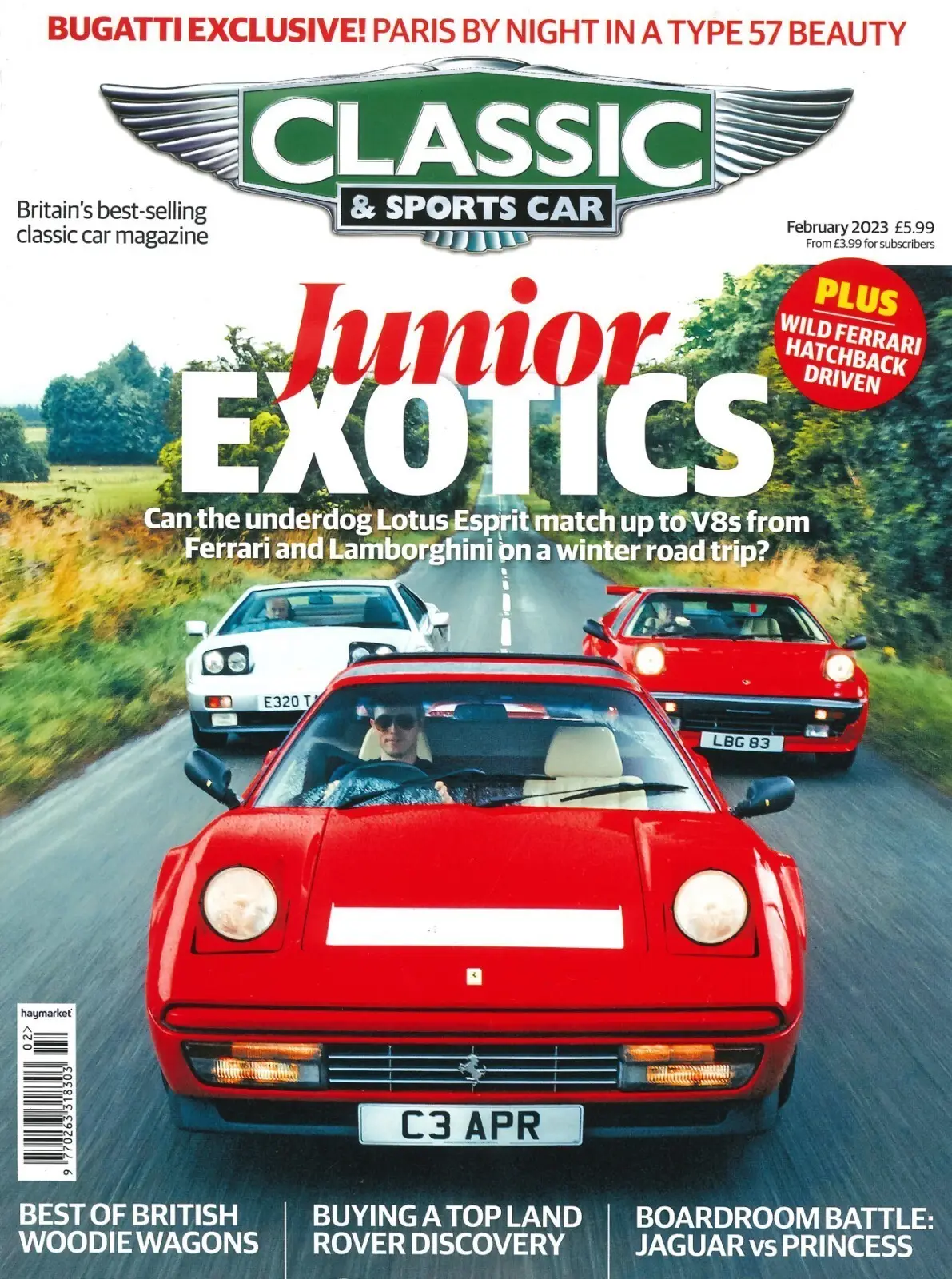 Classic &amp; Sports Car Magazine, Lotus Esprit, Bugatti, Jaguar S-Type, Feb 2023