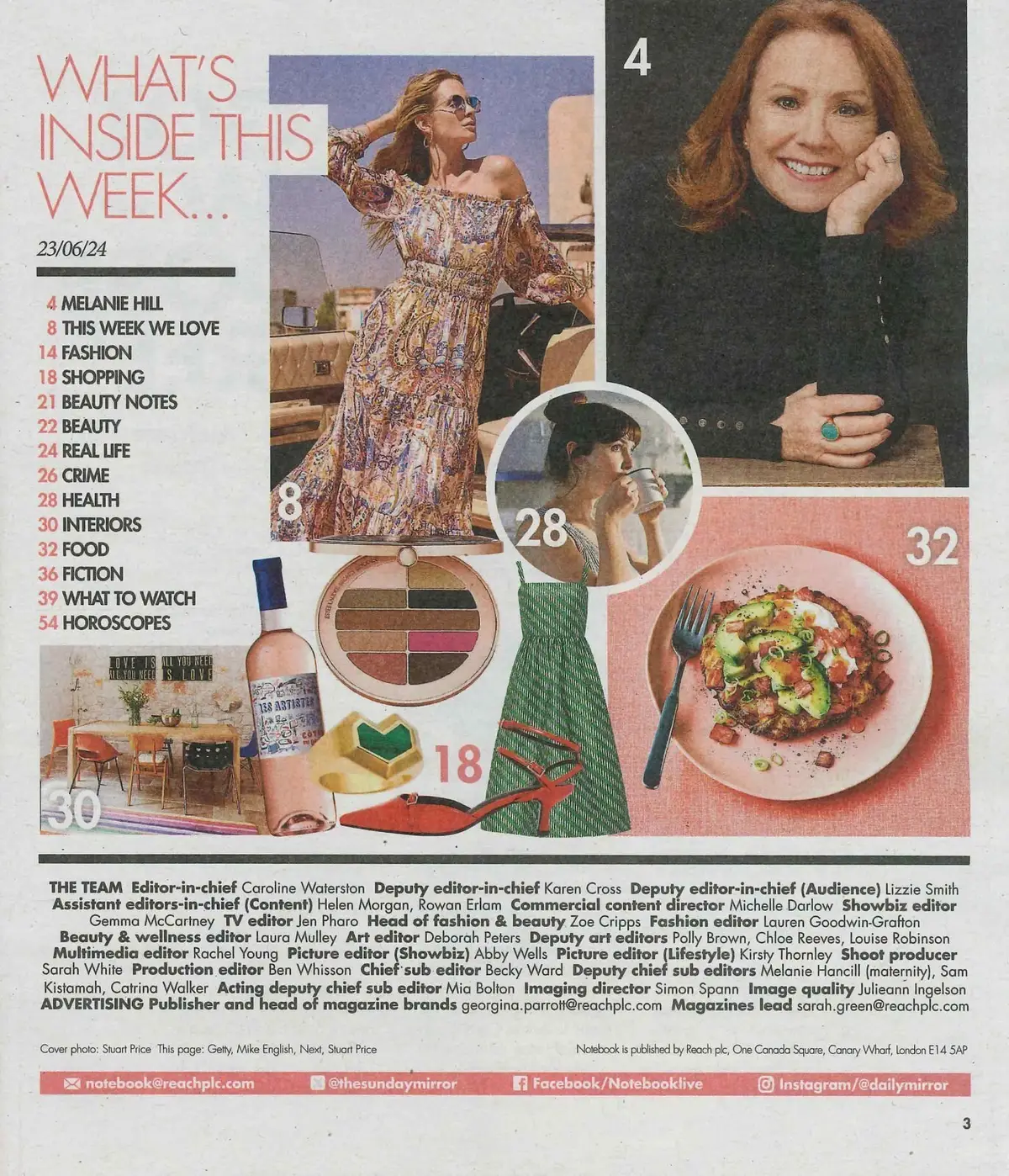 Sunday Mirror Notebook Magazine: Melanie Hill, Russell Grant, Fashion, 23.6.24 - image 2 | Free standard UK delivery included | Discount Quality Products