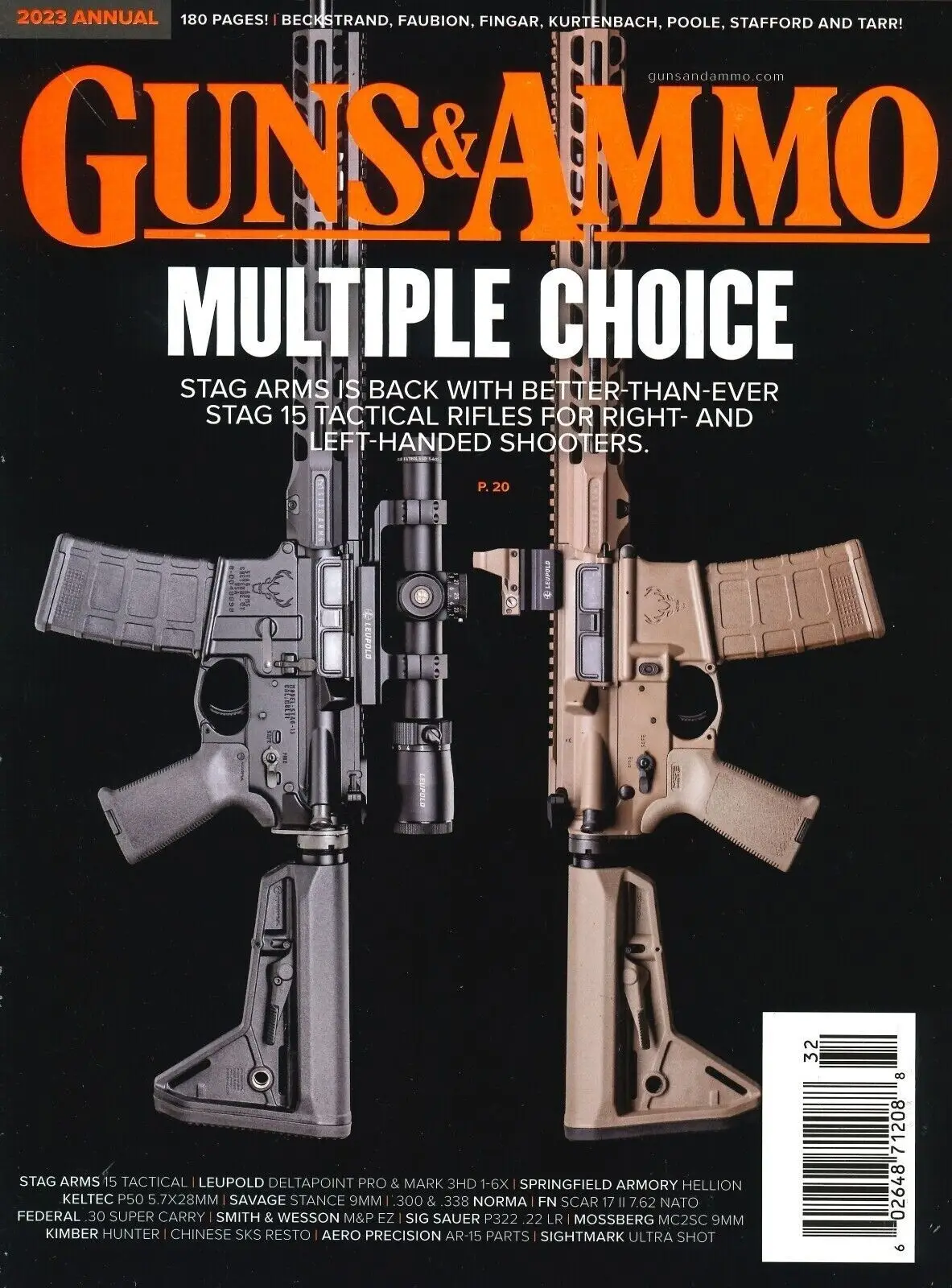 Guns &amp; Ammo Magazine, Stag Tactical Rifle, KelTec P50, Sig Sauer, 2023 Annual