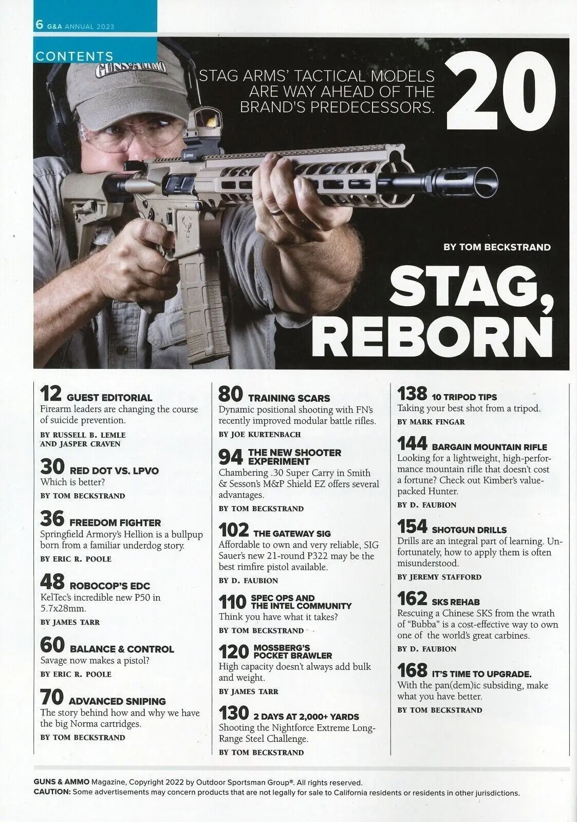 Guns & Ammo Magazine, Stag Tactical Rifle, KelTec P50, Sig Sauer, 2023 Annual - image 2 | Free standard UK delivery included | Discount Quality Products